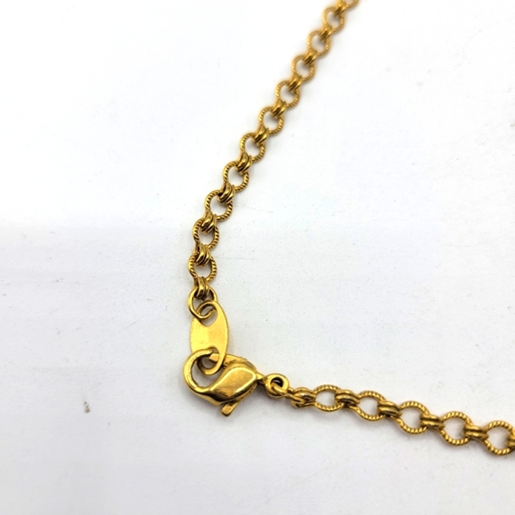 Victorian Style Gold and Pink Floral Necklace - Picture 4 of 4